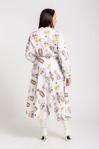 MIA  Printed Cotton Midi Skirt